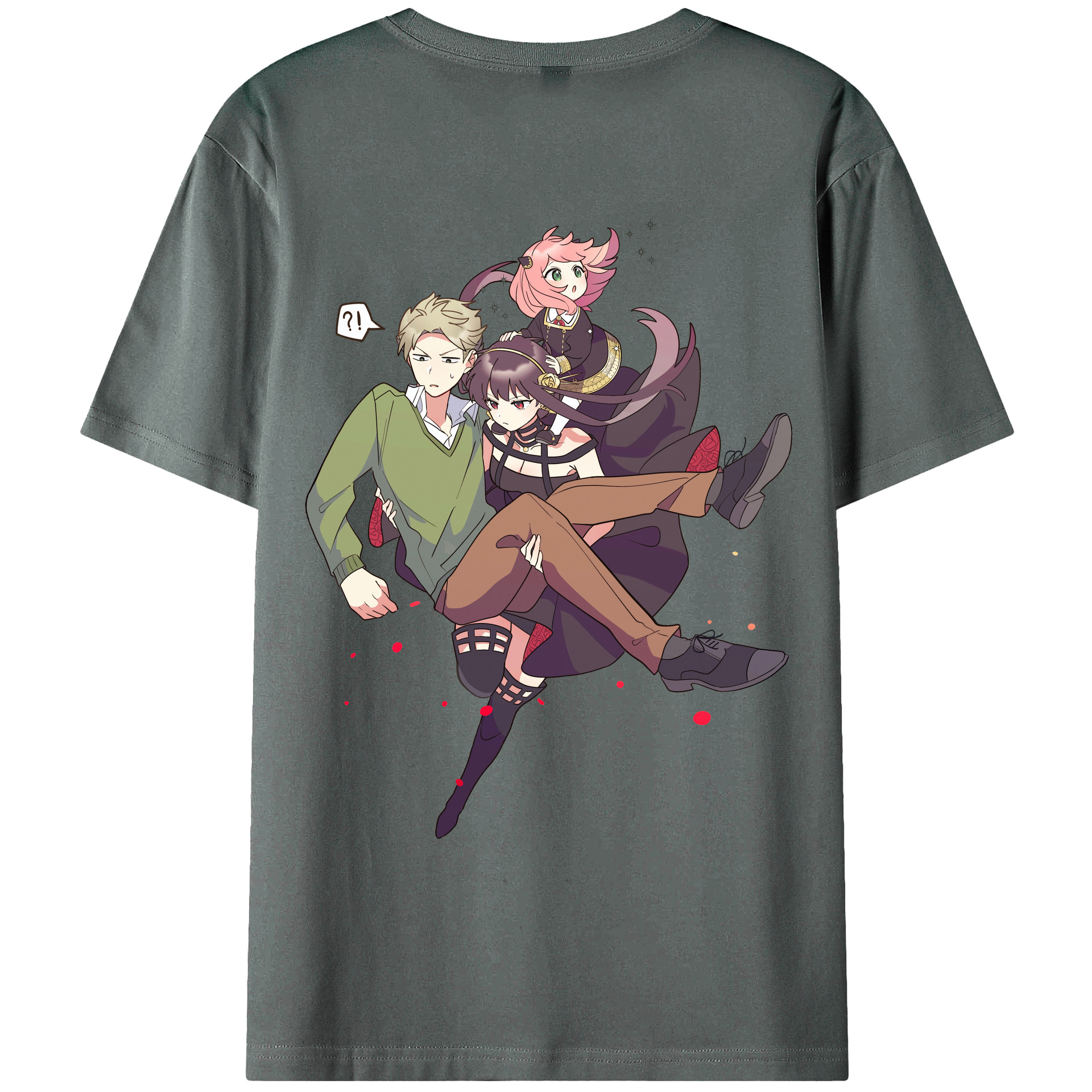 （画像用） SPY×FAMILY间谍家家酒 綿100％ メンズ半袖Tシャツ（バックプリント） 通気性